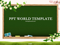 하늘 칠판과 꽃이 있는 템플릿 PPT 템플릿 칠판과 꽃이 있는 템플릿 (자동완성형 포함)_슬라이드1