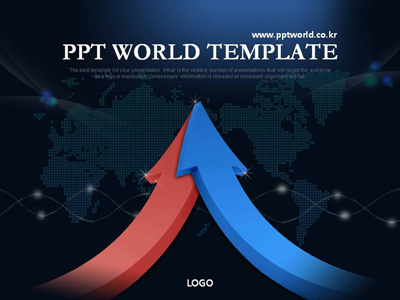 글로벌 세계 PPT 템플릿 글로벌 상승화살표 비지니스(자동완성형포함)_슬라이드1