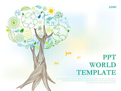 나뭇잎 환경 PPT 템플릿 [고급형]환경을 지키는 나무 템플릿(메인)