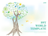 나뭇잎 환경 PPT 템플릿 환경을 지키는 나무 템플릿_슬라이드1