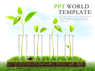 나뭇잎 새싹 PPT 템플릿 생명을 위한 연구(자동완성형포함)_슬라이드1