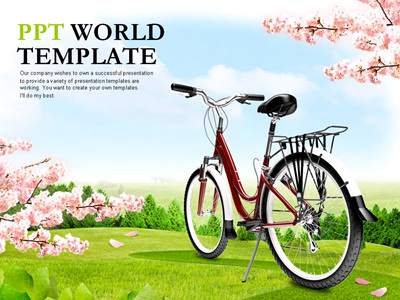 들판 들 PPT 템플릿 봄날의 자전거 여행(자동완성형포함)_슬라이드1