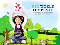 숲 구름 PPT 템플릿 자연속 어린이 세상(자동완성형포함)_슬라이드1
