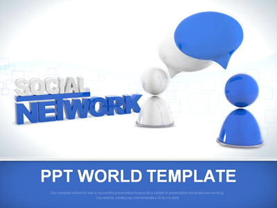 3D 대화 PPT 템플릿 소셜 네트워크 템플릿