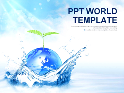 여름 환경 PPT 템플릿 맑은 물의 소중함