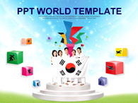잔디 하늘 PPT 템플릿 올림픽 성화봉 템플릿(자동완성형포함)_슬라이드1