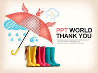홍수 무지개 PPT 템플릿 귀여운 우산과 장화(자동완성형포함)_슬라이드36