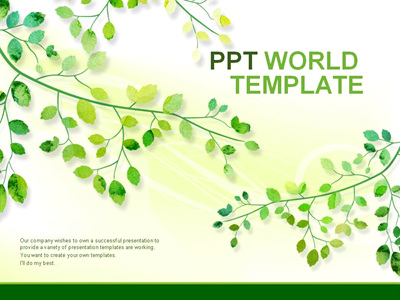 싱그러움 일러스트 PPT 템플릿 초록의 나뭇잎 풍경(자동완성형포함)_슬라이드1