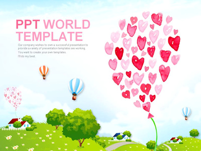 나무 꽃 PPT 템플릿 사랑의 풍선 템플릿(자동완성형포함)_슬라이드1