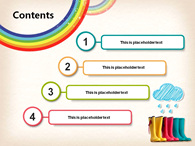 홍수 무지개 PPT 템플릿 귀여운 우산과 장화(자동완성형포함)_슬라이드2