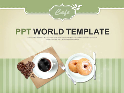 냅킨 벽지 PPT 템플릿 따뜻한 커피향의 카페_슬라이드1
