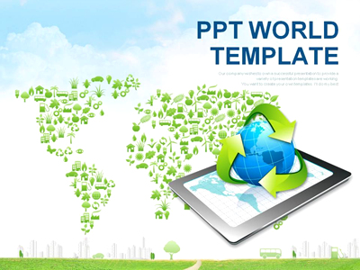 지도 세상 PPT 템플릿 스마트폰 편리한 생활(자동완성형포함)(메인)