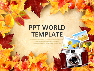 생활 여유 PPT 템플릿 가을을 담은 사진기(자동완성형포함)