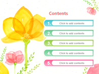 flower nature PPT 템플릿 투명한 수채화 꽃_슬라이드1