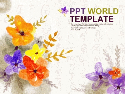 한지 가지 PPT 템플릿 가을 들꽃 템플릿(자동완성형포함)(메인)