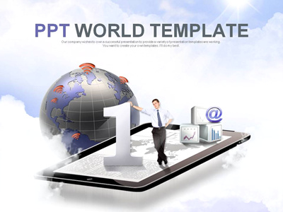 통계 인터넷 PPT 템플릿 넘버원 모바일 비즈니스(자동완성형포함)(메인)