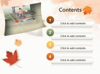 주황색 빨강색 PPT 템플릿 가을단풍과 독서하는 아이_슬라이드1