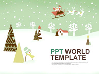 연말 성탄절 PPT 템플릿 산타와 트리 일러스트(자동완성형포함)_슬라이드1