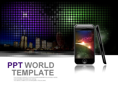 앱 어플 PPT 템플릿 화려한 야경과 스마트폰(자동완성형포함)_슬라이드1