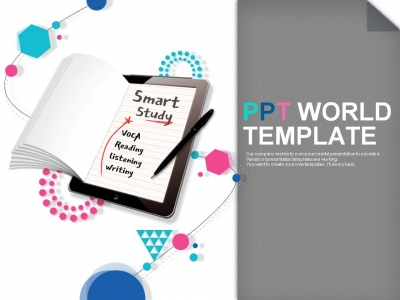 터치 공책 PPT 템플릿 스마트한 학습 앱 템플릿