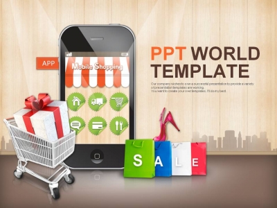 구매 소셜커머스 PPT 템플릿 편리한 모바일 쇼핑(자동완성형포함)(메인)