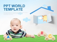 family home PPT 템플릿 행복한 아기와 블럭(자동완성형포함)_슬라이드1