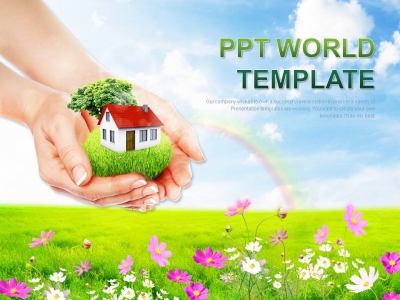 회사 기업 PPT 템플릿 자연 속 보금자리 주택(자동완성형포함)(메인)