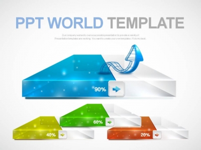 화살 제안 PPT 템플릿 상승하는 그래프(자동완성형포함)