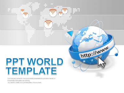 월드 웹 PPT 템플릿 글로벌 무선 인터넷 서비스