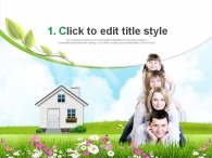 집 나뭇잎 PPT 템플릿 자연 속 행복한 가족(자동완성형포함)_슬라이드3