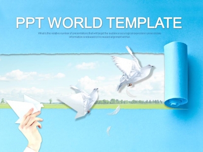 그린 새 PPT 템플릿 비둘기의 희망찬 날개짓(자동완성형포함)(메인)
