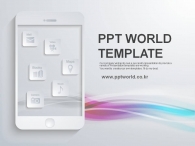 물결 무늬 PPT 템플릿 스마트폰의 다양한 기능들(자동완성형포함)_슬라이드1