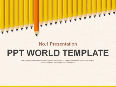 원형그래프 계단식그래프 PPT 템플릿 노란색 연필이 있는 심플한 제안서(자동완성형포함)(메인)