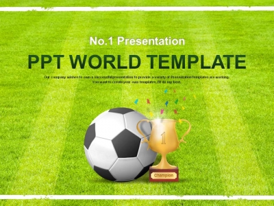 세부일정계획 기대효과 PPT 템플릿 빛나는 월드컵 우승컵과 축구공