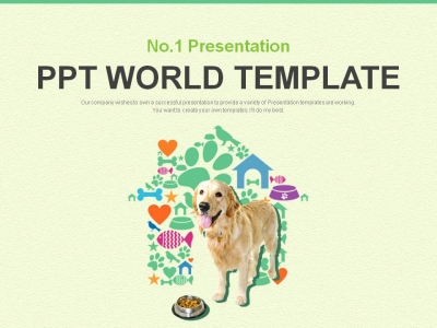 세부일정계획 대차대조표 PPT 템플릿 귀여운 강아지와 애견 아이콘