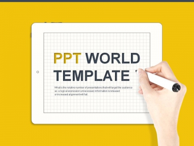 원색 강렬한 PPT 템플릿 심플한 일러스트 테블릿 사업계획서