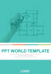자 건축 PPT 템플릿 심플한 설계도 기획서(자동완성형포함)