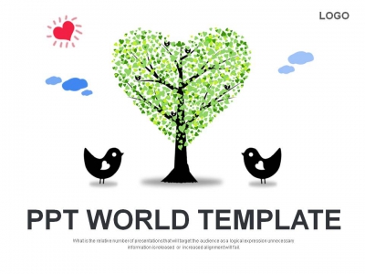 행복 구름 PPT 템플릿 사랑이 꽃피는 나무(자동완성형포함)_슬라이드1