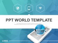 아이콘 지구 PPT 템플릿 글로벌 모바일 웹(자동완성형포함)_슬라이드1