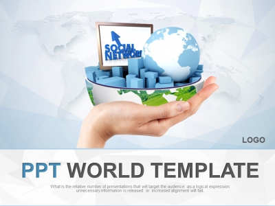 컴퓨터 모니터 PPT 템플릿 글로벌 정보화(자동완성형포함)