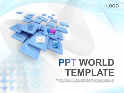 그라데이션 은은한 PPT 템플릿 사각패턴의 글로벌 정보통신(자동완성형포함)(메인)