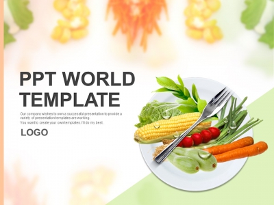 접시 샐러드 PPT 템플릿 신선한 야채들(자동완성형포함)_슬라이드1
