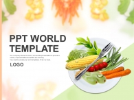 접시 샐러드 PPT 템플릿 신선한 야채들(자동완성형포함)_슬라이드1