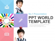 사각형 네모 PPT 템플릿 즐거운 학습 교육 준비(자동완성형포함)_슬라이드1