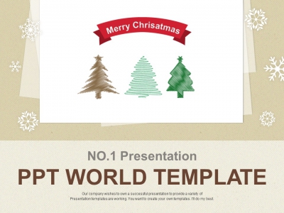그림 리본 PPT 템플릿 크리스마스 카드 만들기(자동완성형포함)