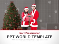 눈 크리스마스 트리 PPT 템플릿 화이트 크리스마스(자동완성형포함)_슬라이드1