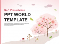 낭만 감성 PPT 템플릿 핑크빛 봄나무(자동완성형포함)_슬라이드1