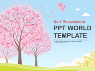 핑크빛 벚꽃나무 동산(자동완성형포함) 파워포인트 PPT 템플릿 디자인_슬라이드1