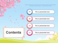 핑크빛 벚꽃나무 동산(자동완성형포함) 파워포인트 PPT 템플릿 디자인_슬라이드2