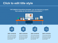 분석적인 책상 일러스트(자동완성형포함) 파워포인트 PPT 템플릿 디자인_슬라이드4